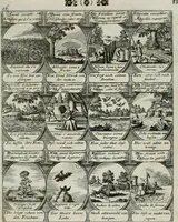 Picture 16 of 156 from M. Laurentii Wolfgangi Woyttens Emblematischer Parnassus : worauf die Musen, ihre Blumen-lese zu allerhand Freuden und Trauer-kränken halten. Um den Lob-werthen Tugend-chor durch angenehme rosen hergegen das ungezähmte Laster-thun mit wildem Dorn- und Distel-flor zu krönen (1727), leaf 40