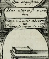 An illustration from M. Laurentii Wolfgangi Woyttens Emblematischer Parnassus : worauf die Musen, ihre Blumen-lese zu allerhand Freuden und Trauer-kränken halten. Um den Lob-werthen Tugend-chor durch angenehme rosen hergegen das ungezähmte Laster-thun mit wildem Dorn- und Distel-flor zu krönen (1727)