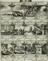 Picture 24 of 156 from M. Laurentii Wolfgangi Woyttens Emblematischer Parnassus : worauf die Musen, ihre Blumen-lese zu allerhand Freuden und Trauer-kränken halten. Um den Lob-werthen Tugend-chor durch angenehme rosen hergegen das ungezähmte Laster-thun mit wildem Dorn- und Distel-flor zu krönen (1727), leaf 52