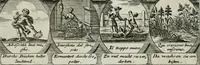 Picture 31 of 156 from M. Laurentii Wolfgangi Woyttens Emblematischer Parnassus : worauf die Musen, ihre Blumen-lese zu allerhand Freuden und Trauer-kränken halten. Um den Lob-werthen Tugend-chor durch angenehme rosen hergegen das ungezähmte Laster-thun mit wildem Dorn- und Distel-flor zu krönen (1727), leaf 64