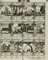 Picture 36 of 156 from M. Laurentii Wolfgangi Woyttens Emblematischer Parnassus : worauf die Musen, ihre Blumen-lese zu allerhand Freuden und Trauer-kränken halten. Um den Lob-werthen Tugend-chor durch angenehme rosen hergegen das ungezähmte Laster-thun mit wildem Dorn- und Distel-flor zu krönen (1727), leaf 74