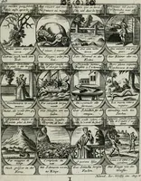 Picture 44 of 156 from M. Laurentii Wolfgangi Woyttens Emblematischer Parnassus : worauf die Musen, ihre Blumen-lese zu allerhand Freuden und Trauer-kränken halten. Um den Lob-werthen Tugend-chor durch angenehme rosen hergegen das ungezähmte Laster-thun mit wildem Dorn- und Distel-flor zu krönen (1727), leaf 88