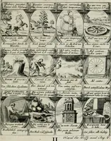 Picture 50 of 156 from M. Laurentii Wolfgangi Woyttens Emblematischer Parnassus : worauf die Musen, ihre Blumen-lese zu allerhand Freuden und Trauer-kränken halten. Um den Lob-werthen Tugend-chor durch angenehme rosen hergegen das ungezähmte Laster-thun mit wildem Dorn- und Distel-flor zu krönen (1727), leaf 98