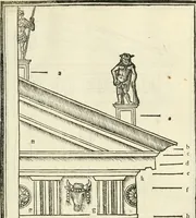 An illustration from M.L. Vitrvuio Pollione Di architettura : dal vero esemplare latino nella volgar lingua tradotto, e con le figure a suoi luoghi con mirãdo ordine insignito : anchora con la tauola alfabetica, nella quale facilmente si potra trouare la moltitudine de vocaboli a suoi luoghi cõ gran diligenza esposti e dichiarati : mai piu da alcuno altro fin al presente stampato a grande vtilita di ciascuno studioso (1535)