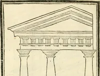 An illustration from M.L. Vitrvuio Pollione Di architettura : dal vero esemplare latino nella volgar lingua tradotto, e con le figure a suoi luoghi con mirãdo ordine insignito : anchora con la tauola alfabetica, nella quale facilmente si potra trouare la moltitudine de vocaboli a suoi luoghi cõ gran diligenza esposti e dichiarati : mai piu da alcuno altro fin al presente stampato a grande vtilita di ciascuno studioso (1535)