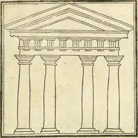 An illustration from M.L. Vitrvuio Pollione Di architettura : dal vero esemplare latino nella volgar lingua tradotto, e con le figure a suoi luoghi con mirãdo ordine insignito : anchora con la tauola alfabetica, nella quale facilmente si potra trouare la moltitudine de vocaboli a suoi luoghi cõ gran diligenza esposti e dichiarati : mai piu da alcuno altro fin al presente stampato a grande vtilita di ciascuno studioso (1535)