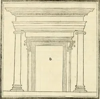 An illustration from M.L. Vitrvuio Pollione Di architettura : dal vero esemplare latino nella volgar lingua tradotto, e con le figure a suoi luoghi con mirãdo ordine insignito : anchora con la tauola alfabetica, nella quale facilmente si potra trouare la moltitudine de vocaboli a suoi luoghi cõ gran diligenza esposti e dichiarati : mai piu da alcuno altro fin al presente stampato a grande vtilita di ciascuno studioso (1535)