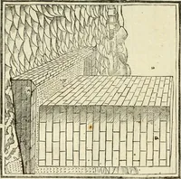 An illustration from M.L. Vitrvuio Pollione Di architettura : dal vero esemplare latino nella volgar lingua tradotto, e con le figure a suoi luoghi con mirãdo ordine insignito : anchora con la tauola alfabetica, nella quale facilmente si potra trouare la moltitudine de vocaboli a suoi luoghi cõ gran diligenza esposti e dichiarati : mai piu da alcuno altro fin al presente stampato a grande vtilita di ciascuno studioso (1535)