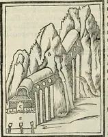 An illustration from M.L. Vitrvuio Pollione Di architettura : dal vero esemplare latino nella volgar lingua tradotto, e con le figure a suoi luoghi con mirãdo ordine insignito : anchora con la tauola alfabetica, nella quale facilmente si potra trouare la moltitudine de vocaboli a suoi luoghi cõ gran diligenza esposti e dichiarati : mai piu da alcuno altro fin al presente stampato a grande vtilita di ciascuno studioso (1535)