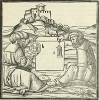 An illustration from M.L. Vitrvuio Pollione Di architettura : dal vero esemplare latino nella volgar lingua tradotto, e con le figure a suoi luoghi con mirãdo ordine insignito : anchora con la tauola alfabetica, nella quale facilmente si potra trouare la moltitudine de vocaboli a suoi luoghi cõ gran diligenza esposti e dichiarati : mai piu da alcuno altro fin al presente stampato a grande vtilita di ciascuno studioso (1535)