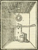 An illustration from M.L. Vitrvuio Pollione Di architettura : dal vero esemplare latino nella volgar lingua tradotto, e con le figure a suoi luoghi con mirãdo ordine insignito : anchora con la tauola alfabetica, nella quale facilmente si potra trouare la moltitudine de vocaboli a suoi luoghi cõ gran diligenza esposti e dichiarati : mai piu da alcuno altro fin al presente stampato a grande vtilita di ciascuno studioso (1535)