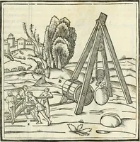 An illustration from M.L. Vitrvuio Pollione Di architettura : dal vero esemplare latino nella volgar lingua tradotto, e con le figure a suoi luoghi con mirãdo ordine insignito : anchora con la tauola alfabetica, nella quale facilmente si potra trouare la moltitudine de vocaboli a suoi luoghi cõ gran diligenza esposti e dichiarati : mai piu da alcuno altro fin al presente stampato a grande vtilita di ciascuno studioso (1535)