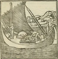 An illustration from M.L. Vitrvuio Pollione Di architettura : dal vero esemplare latino nella volgar lingua tradotto, e con le figure a suoi luoghi con mirãdo ordine insignito : anchora con la tauola alfabetica, nella quale facilmente si potra trouare la moltitudine de vocaboli a suoi luoghi cõ gran diligenza esposti e dichiarati : mai piu da alcuno altro fin al presente stampato a grande vtilita di ciascuno studioso (1535)