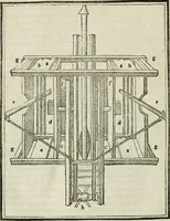 An illustration from M.L. Vitrvuio Pollione Di architettura : dal vero esemplare latino nella volgar lingua tradotto, e con le figure a suoi luoghi con mirãdo ordine insignito : anchora con la tauola alfabetica, nella quale facilmente si potra trouare la moltitudine de vocaboli a suoi luoghi cõ gran diligenza esposti e dichiarati : mai piu da alcuno altro fin al presente stampato a grande vtilita di ciascuno studioso (1535)