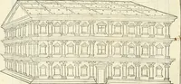 An illustration from M.L. Vitrvuio Pollione Di architettura : dal vero esemplare latino nella volgar lingua tradotto, e con le figure a suoi luoghi con mirãdo ordine insignito : anchora con la tauola alfabetica, nella quale facilmente si potra trouare la moltitudine de vocaboli a suoi luoghi cõ gran diligenza esposti e dichiarati : mai piu da alcuno altro fin al presente stampato a grande vtilita di ciascuno studioso (1535)