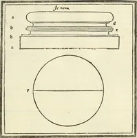 An illustration from M.L. Vitrvuio Pollione Di architettura : dal vero esemplare latino nella volgar lingua tradotto, e con le figure a suoi luoghi con mirãdo ordine insignito : anchora con la tauola alfabetica, nella quale facilmente si potra trouare la moltitudine de vocaboli a suoi luoghi cõ gran diligenza esposti e dichiarati : mai piu da alcuno altro fin al presente stampato a grande vtilita di ciascuno studioso (1535)