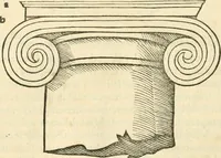 An illustration from M.L. Vitrvuio Pollione Di architettura : dal vero esemplare latino nella volgar lingua tradotto, e con le figure a suoi luoghi con mirãdo ordine insignito : anchora con la tauola alfabetica, nella quale facilmente si potra trouare la moltitudine de vocaboli a suoi luoghi cõ gran diligenza esposti e dichiarati : mai piu da alcuno altro fin al presente stampato a grande vtilita di ciascuno studioso (1535)