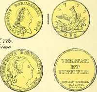 An illustration from Münz-Cabinet. : le cabinet des monnaies du voyageur et du négociant, ou représentation des monnaies courantes des différens pays... recueillies et publiées par Engelmann père et fils... The Traveller's and merchant's cabinet of moneys.. (1835)