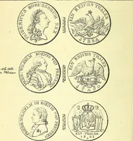 An illustration from Münz-Cabinet. : le cabinet des monnaies du voyageur et du négociant, ou représentation des monnaies courantes des différens pays... recueillies et publiées par Engelmann père et fils... The Traveller's and merchant's cabinet of moneys.. (1835)