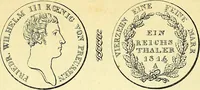 An illustration from Münz-Cabinet. : le cabinet des monnaies du voyageur et du négociant, ou représentation des monnaies courantes des différens pays... recueillies et publiées par Engelmann père et fils... The Traveller's and merchant's cabinet of moneys.. (1835)