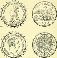 An illustration from Münz-Cabinet. : le cabinet des monnaies du voyageur et du négociant, ou représentation des monnaies courantes des différens pays... recueillies et publiées par Engelmann père et fils... The Traveller's and merchant's cabinet of moneys.. (1835)