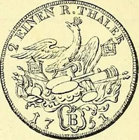 An illustration from Münz-Cabinet. : le cabinet des monnaies du voyageur et du négociant, ou représentation des monnaies courantes des différens pays... recueillies et publiées par Engelmann père et fils... The Traveller's and merchant's cabinet of moneys.. (1835)