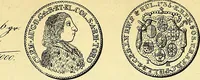 An illustration from Münz-Cabinet. : le cabinet des monnaies du voyageur et du négociant, ou représentation des monnaies courantes des différens pays... recueillies et publiées par Engelmann père et fils... The Traveller's and merchant's cabinet of moneys.. (1835)