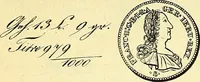 An illustration from Münz-Cabinet. : le cabinet des monnaies du voyageur et du négociant, ou représentation des monnaies courantes des différens pays... recueillies et publiées par Engelmann père et fils... The Traveller's and merchant's cabinet of moneys.. (1835)