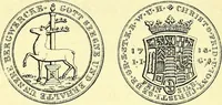 An illustration from Münz-Cabinet. : le cabinet des monnaies du voyageur et du négociant, ou représentation des monnaies courantes des différens pays... recueillies et publiées par Engelmann père et fils... The Traveller's and merchant's cabinet of moneys.. (1835)