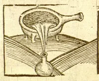 Picture 2 of 46 from The vertuose boke of distyllacyon of the waters of all maner of herbes ?with the fygures of the styllatoryes /fyrst made and compyled by the thyrte yeres study and labour of the moste conynge and famous master of phisyke Master Jherom Bruynswyke ; and now newly translate out of Duyche into Englysshe, not only to the synguler helpe and profyte of the surgyens, phisycyens and apothecaryes, but also of all maner of people parfytely and in dewe tyme and ordre to lerne to dystyll all maner of herbes to the profit, cure, & remedy of all maner dysieases and infirmytees apparant and nat apparant, and ye shall understande that the waters be better than the herbes as Avicenna testefyeth in his fourth canon saynge that all maner medicynes used with theyr substance febleth and maketh aged and weke. (1527), leaf 21