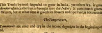 Picture 5 of 9 from Adam in Eden, or, Natures paradise ?the history of plants, fruits, herbs and flowers ? with their several names, whether Greek, Latin or English, the places where they grow, their descriptions and kinds, their times of flourishing and decreasing, as also their several signatures, anatomical appropriations, and particular physical vertues, together with necessary observations on the seasons of planting, and gathering of our English simples with directions how to preserve them in their compositions or otherwise ... For the herbalists greater benefit, there is annexed a Latin and English table of the several names of simples, with another more particular table of the diseases, and their cures, treated of in this so necessary a work /by William Coles ... (1657), leaf 391