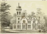 An illustration from The model architect : a series of original designs for cottages, villas, suburban residences, etc., accompanied by explanations, specifications, estimates, and elaborate details : prepared expressly for the use of projectors and artisans throughout the United States (1852)