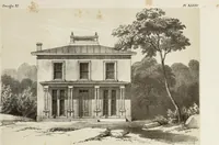 An illustration from The model architect : a series of original designs for cottages, villas, suburban residences, etc., accompanied by explanations, specifications, estimates, and elaborate details : prepared expressly for the use of projectors and artisans throughout the United States (1852)