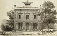An illustration from The model architect : a series of original designs for cottages, villas, suburban residences, etc., accompanied by explanations, specifications, estimates, and elaborate details : prepared expressly for the use of projectors and artisans throughout the United States (1852)