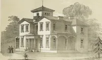 An illustration from The model architect : a series of original designs for cottages, villas, suburban residences, etc., accompanied by explanations, specifications, estimates, and elaborate details : prepared expressly for the use of projectors and artisans throughout the United States (1852)