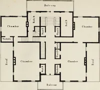 An illustration from The model architect : a series of original designs for cottages, villas, suburban residences, etc., accompanied by explanations, specifications, estimates, and elaborate details : prepared expressly for the use of projectors and artisans throughout the United States (1852)