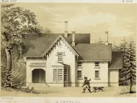 An illustration from The model architect : a series of original designs for cottages, villas, suburban residences, etc., accompanied by explanations, specifications, estimates, and elaborate details : prepared expressly for the use of projectors and artisans throughout the United States (1852)