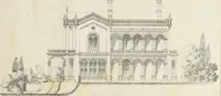 An illustration from The model architect : a series of original designs for cottages, villas, suburban residences, etc., accompanied by explanations, specifications, estimates, and elaborate details : prepared expressly for the use of projectors and artisans throughout the United States (1852)