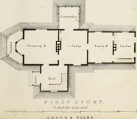 An illustration from The model architect : a series of original designs for cottages, villas, suburban residences, etc., accompanied by explanations, specifications, estimates, and elaborate details : prepared expressly for the use of projectors and artisans throughout the United States (1852)