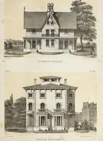 An illustration from The model architect : a series of original designs for cottages, villas, suburban residences, etc., accompanied by explanations, specifications, estimates, and elaborate details : prepared expressly for the use of projectors and artisans throughout the United States (1852)