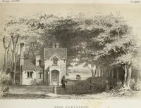 An illustration from The model architect : a series of original designs for cottages, villas, suburban residences, etc., accompanied by explanations, specifications, estimates, and elaborate details : prepared expressly for the use of projectors and artisans throughout the United States (1852)