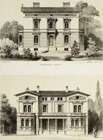 An illustration from The model architect : a series of original designs for cottages, villas, suburban residences, etc., accompanied by explanations, specifications, estimates, and elaborate details : prepared expressly for the use of projectors and artisans throughout the United States (1852)