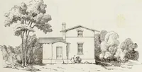An illustration from The model architect : a series of original designs for cottages, villas, suburban residences, etc., accompanied by explanations, specifications, estimates, and elaborate details : prepared expressly for the use of projectors and artisans throughout the United States (1852)