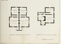 An illustration from The model architect : a series of original designs for cottages, villas, suburban residences, etc., accompanied by explanations, specifications, estimates, and elaborate details : prepared expressly for the use of projectors and artisans throughout the United States (1852)