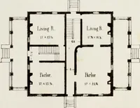 An illustration from The model architect : a series of original designs for cottages, villas, suburban residences, etc., accompanied by explanations, specifications, estimates, and elaborate details : prepared expressly for the use of projectors and artisans throughout the United States (1852)