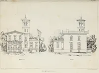 An illustration from The model architect : a series of original designs for cottages, villas, suburban residences, etc., accompanied by explanations, specifications, estimates, and elaborate details : prepared expressly for the use of projectors and artisans throughout the United States (1852)