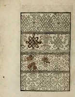 An illustration from Modelbüch neuw aller art Nehens uñ Stickens : jetzund wider mit vil Mödlen vnd Stahlen : allen Steinmetzen, Seidenstickern, vnnd Neterin sehr nützlich vnnd lustig zügericht (1562)