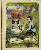 An illustration from Model first reader. Wayawa tokaheya. Prepared in English-Dakota (1873)
