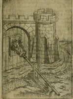 Picture 101 of 137 from Modelles, artifices de fev, et divers instrvmes de gverre : avec les moyes de s'en prevaloir : pour assieger, battre, surprendre, et deffendre toutes places : vtiles et necessaires a touvs cevx qvi fond profession des armes (1598), leaf 154