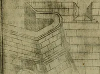 Picture 103 of 137 from Modelles, artifices de fev, et divers instrvmes de gverre : avec les moyes de s'en prevaloir : pour assieger, battre, surprendre, et deffendre toutes places : vtiles et necessaires a touvs cevx qvi fond profession des armes (1598), leaf 156
